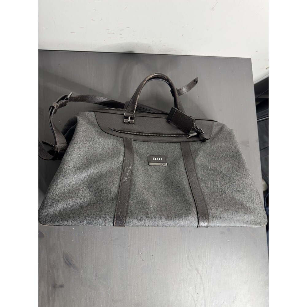 Authentic TUMI Astor San Remo Duffel Earl Grey Brown Leather Weekender Bag - Picture 5 of 13